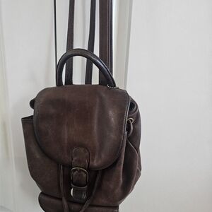 Elegant Brown Leather Backpack